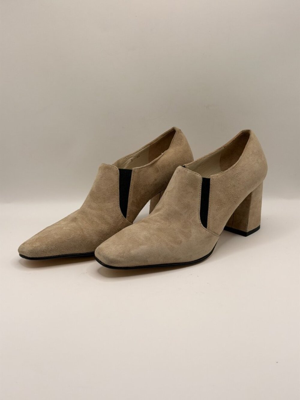 Amalfi Womens Beige Leather Heel Bootie Sz 7 M